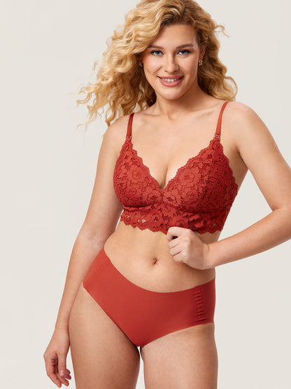 Ammebh i blonde med ekstra dekning – ammebralette med dyp V-hals