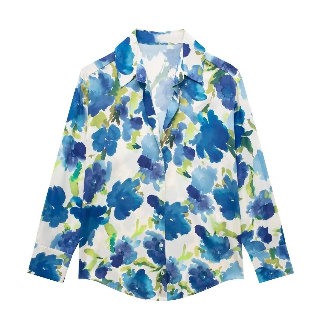 Elegant bluse med trykk for kvinner