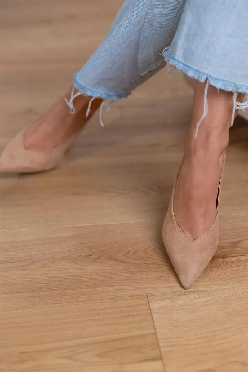 Élodie | Slingback-hæler i semsket skinn