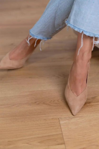 Élodie | Slingback-hæler i semsket skinn