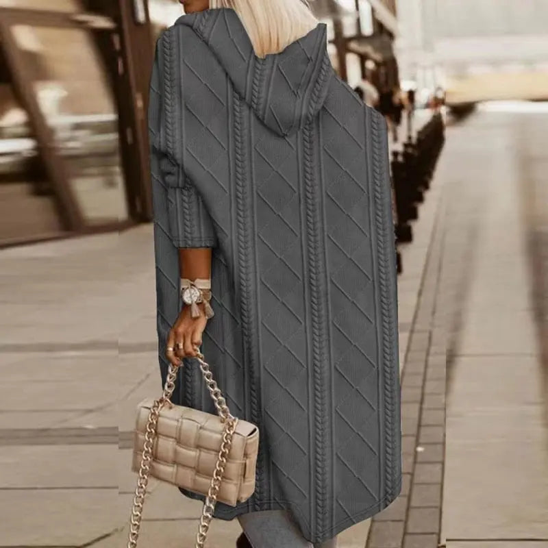 Isola | Lang cardigan med hette