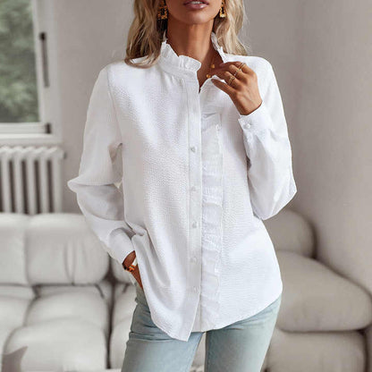 Elegant bluse med lange ermer
