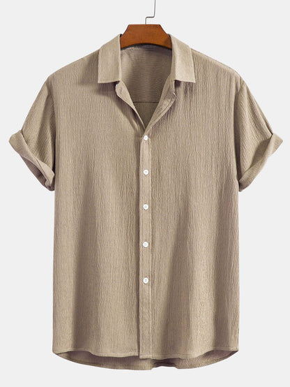 Wrinkled Textured Button Up Shirt