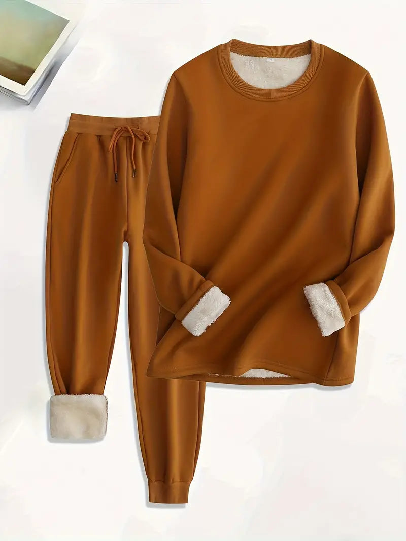 Buxller-genser med ermer og joggebukse med løpesnor