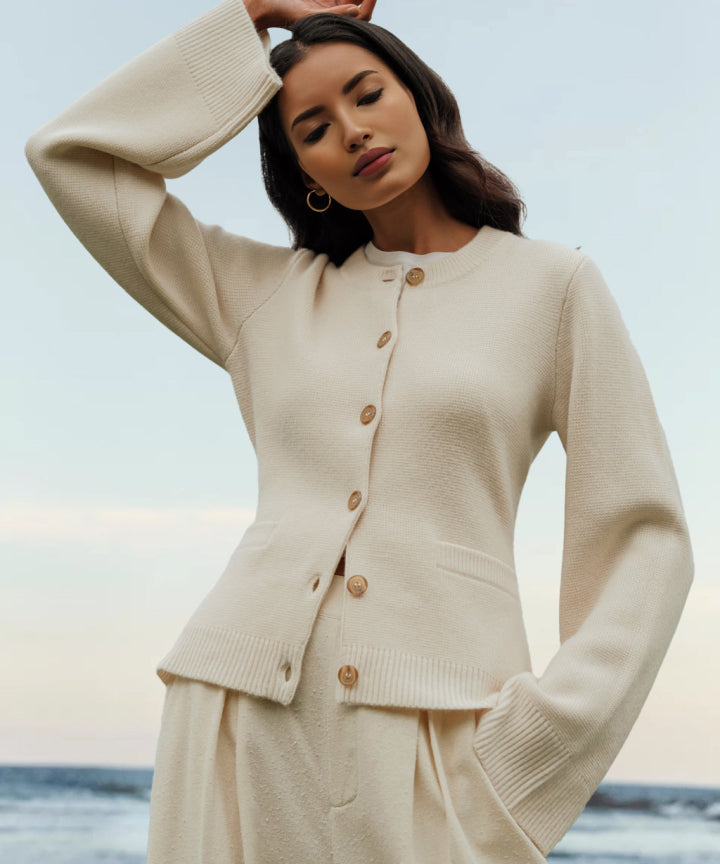 Ultramyk kashmircardigan med knapper
