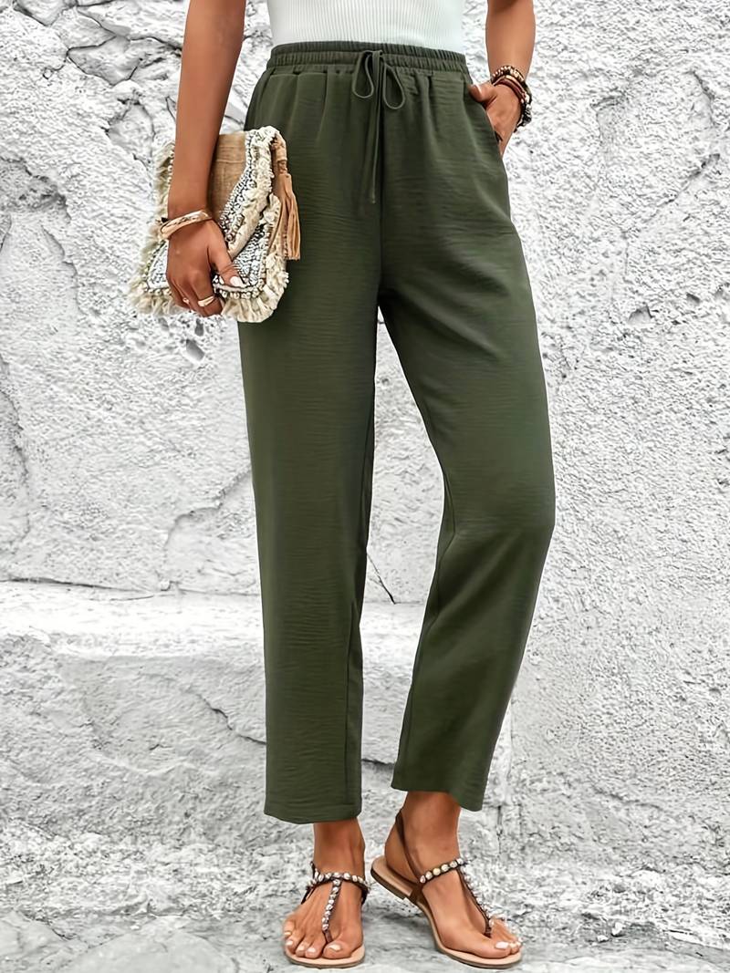 Fargede bukser med løpesnor