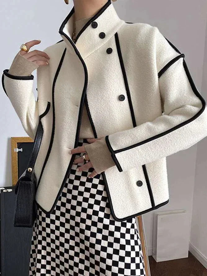 Urban colour block-jakke med lange ermer