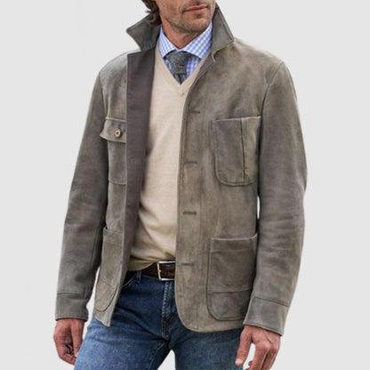 Retro casual jakke med revers for menn