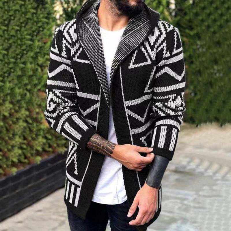 Cardigan i spunnet strikkemateriale for menn - STOREK