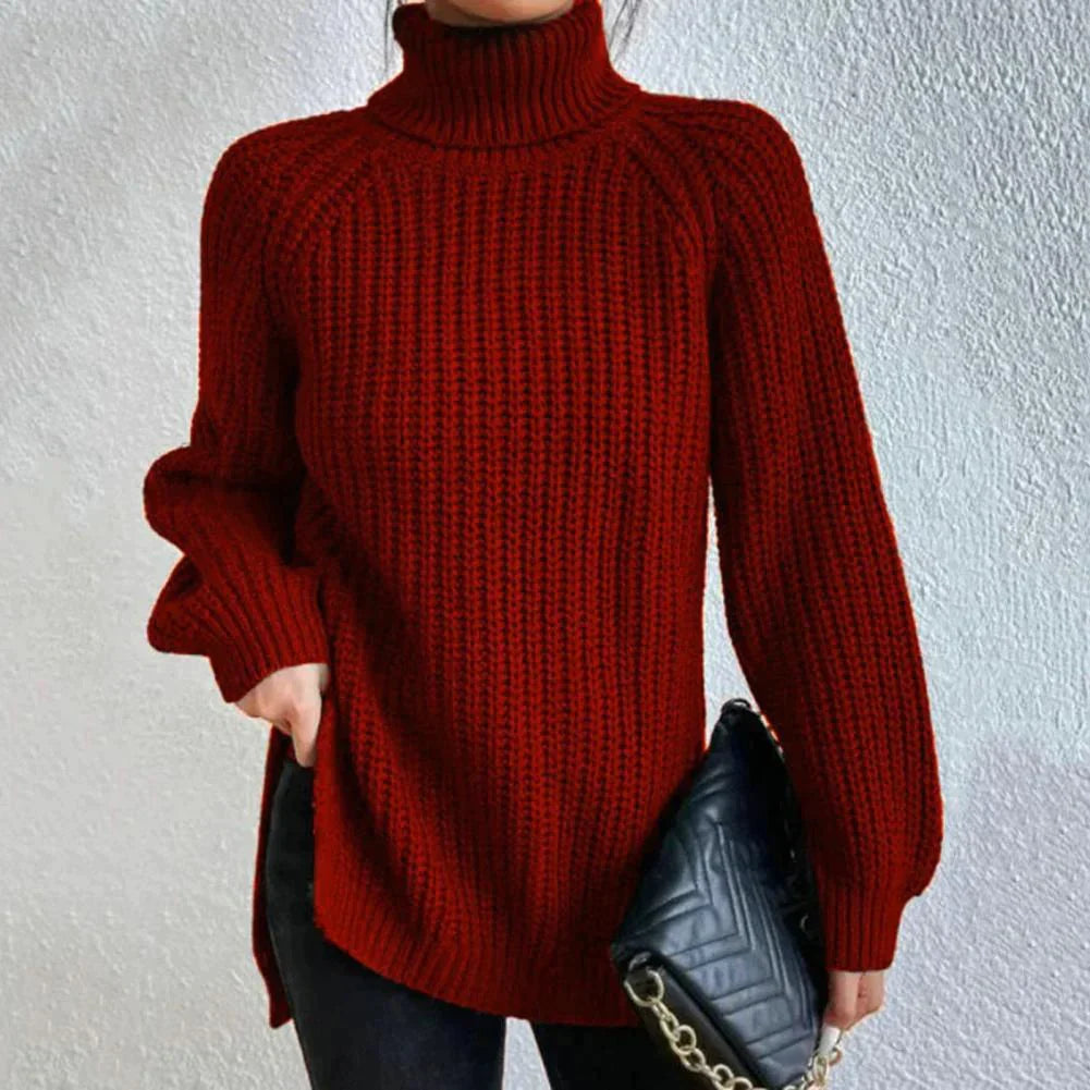 KALIYAH - Elegant strikket genser med rullekrage