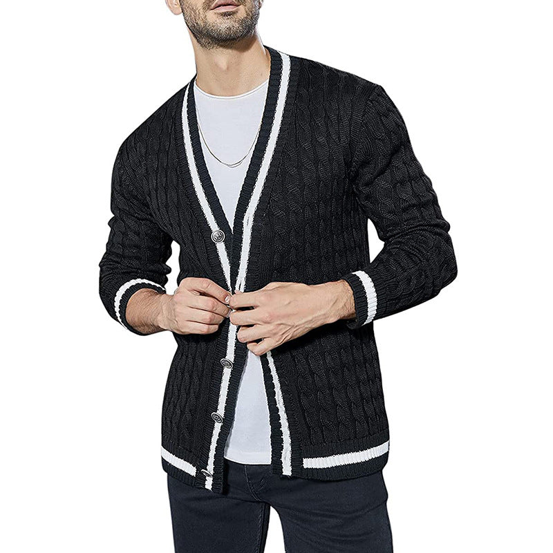 Slim Fit Stand Cardigan genser for menn