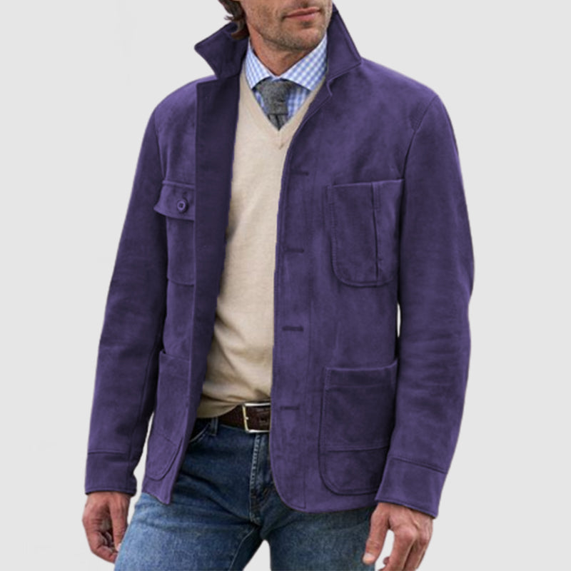 Retro casual jakke med revers for menn