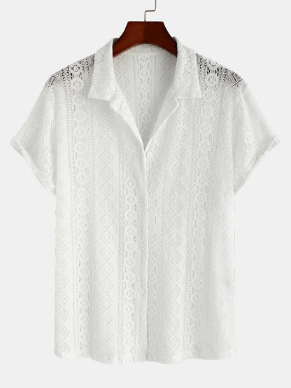 Geometry Textured Cuban Shirt